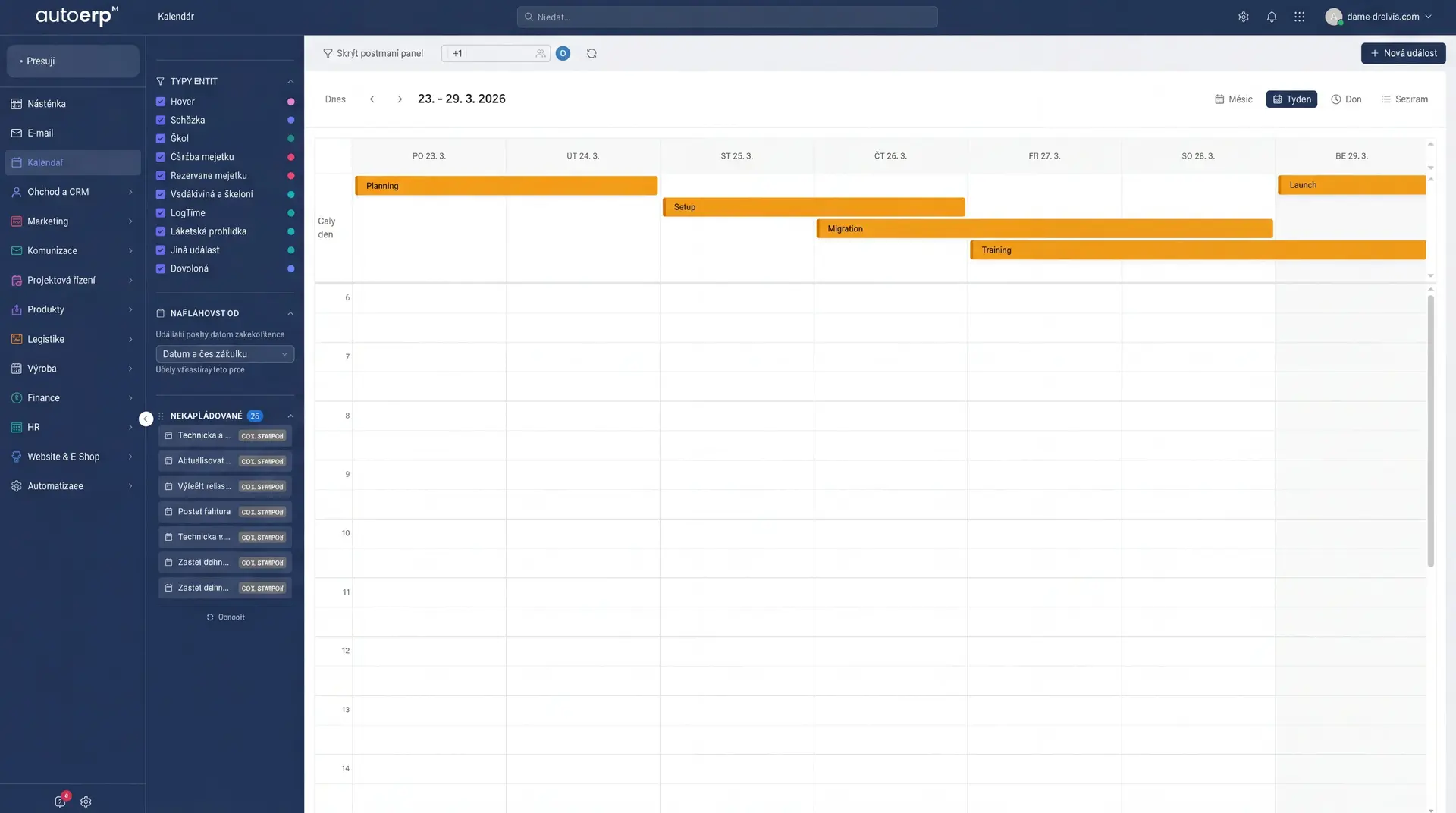 AutoERP - Implementace projektového řízení
