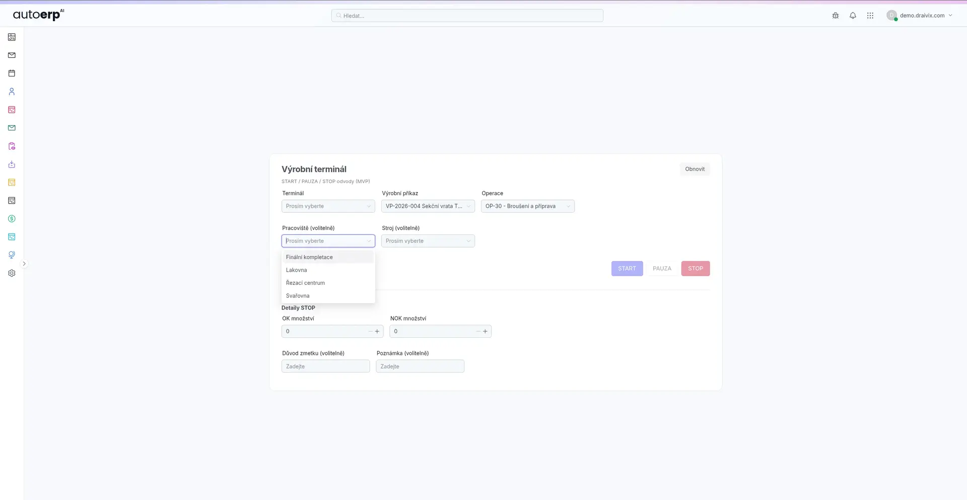 AutoERP - skenovani carovych kodu ve skladove aplikaci